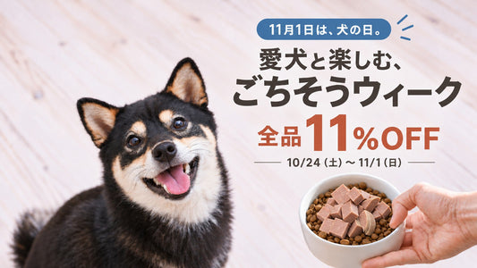 11月1日は犬の日。愛犬と楽しむ「ごちそうウィーク」を開催します！